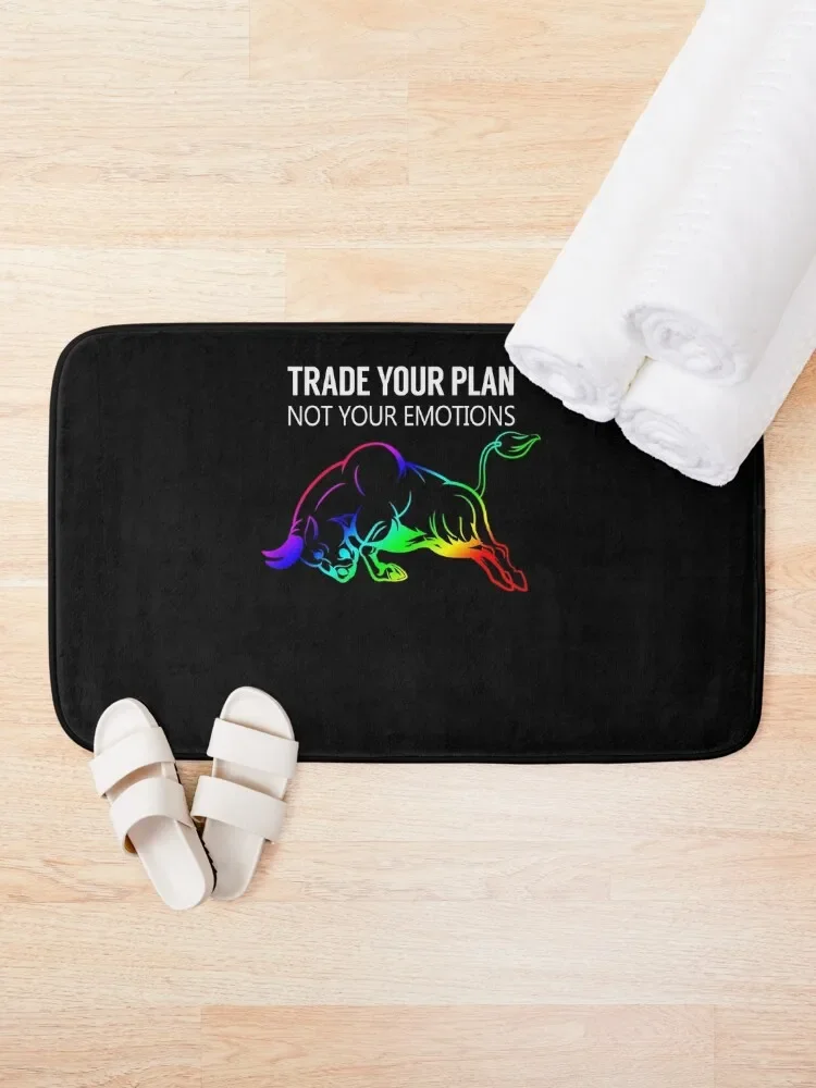 Trade Your Plan Stock Market Day Trader Gift Bath Mat Carpet In The Bathroom Bathtub Carpet Floors Household Items Mat