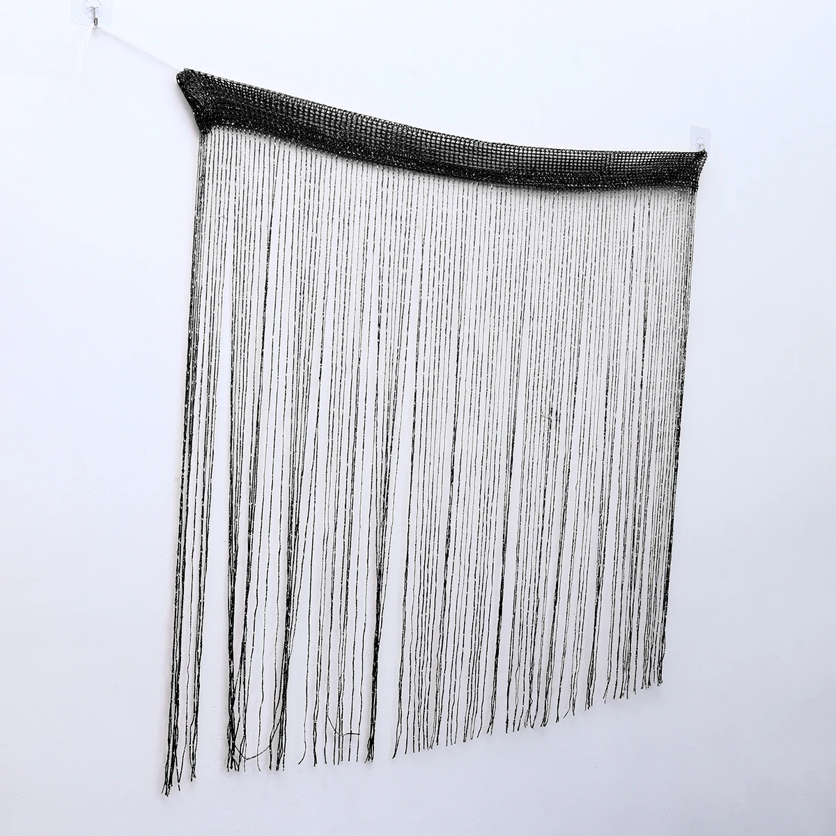 

Tassel Window Curtain Door Decorative Partition Room Curtains For Home Wedding Office Bedroom Hotel Decor Black Smooth