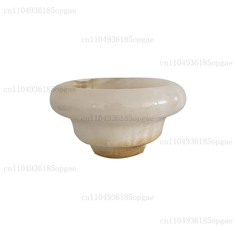 Marble bowl dual-purpose fruit plate and vase luxury natural stone ornament