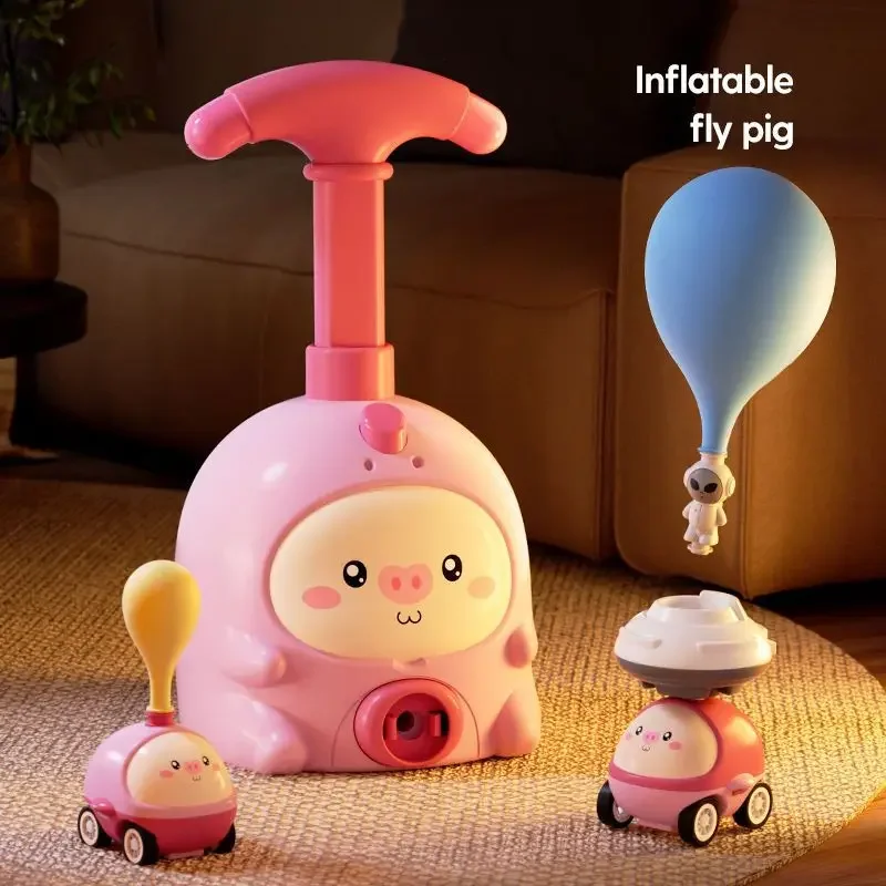 Kids Montessori Toy Rocket Balloon Launcher Toys Educational Inertial Air Power Balloon Car Science Hobbies Gifts for Child