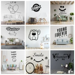 1 pc happy word Cartoon Fashion wall sticker Wall Decal Art Vinyl Stickers Kids Room Nature Decor Sticker Mural