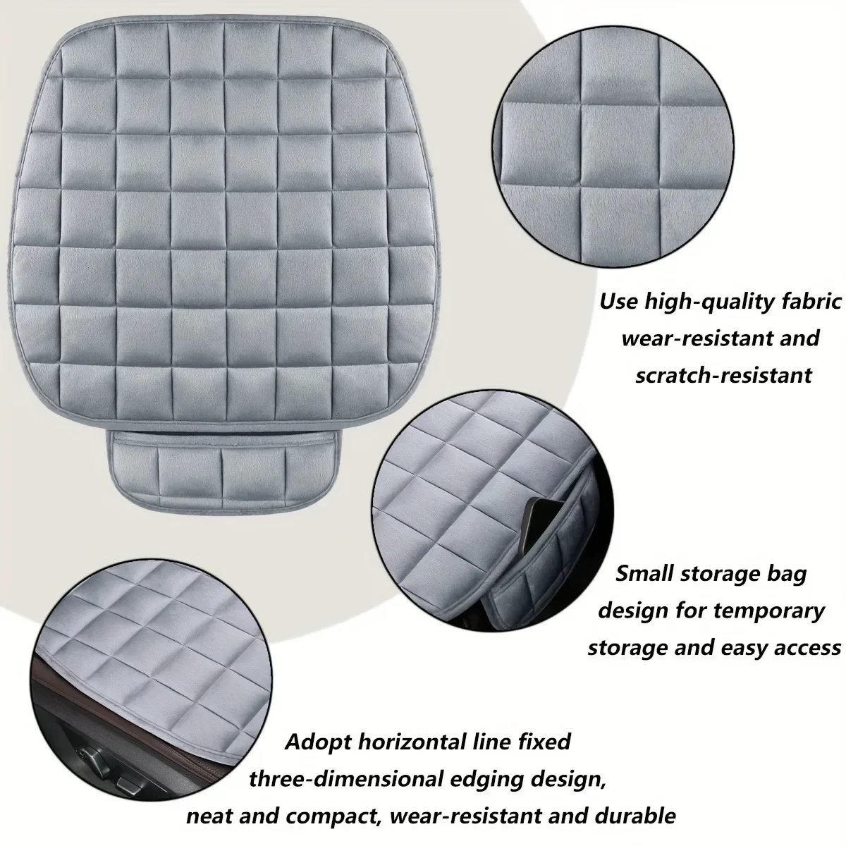 1PC Soft Car Seat Cover Skin-Friendly Plush Automotive Seat Cushion Anti Slip Auto Seat Protector Universal for Sedan Suv