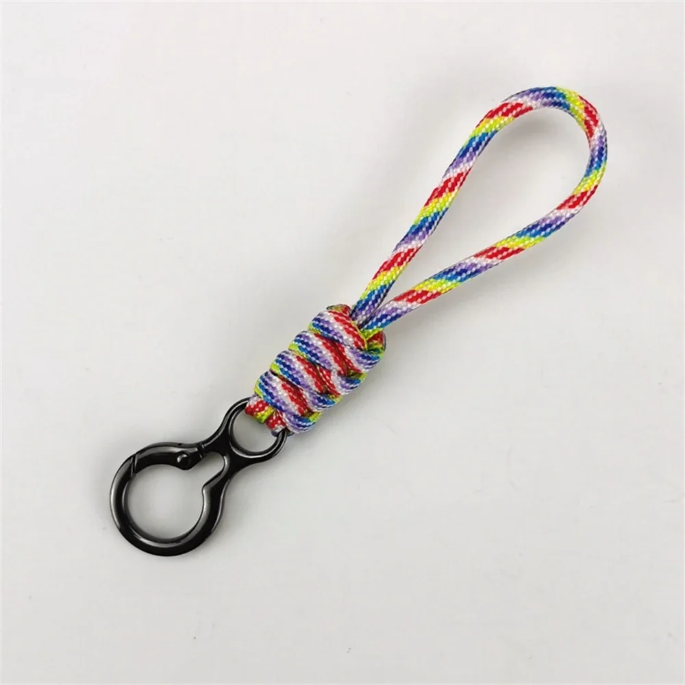 Creative Braided Woven Paracord Keychain for Men Women Unisex Car Key Holder Backpack Anti-lost Chain Strap Keyring Accessories