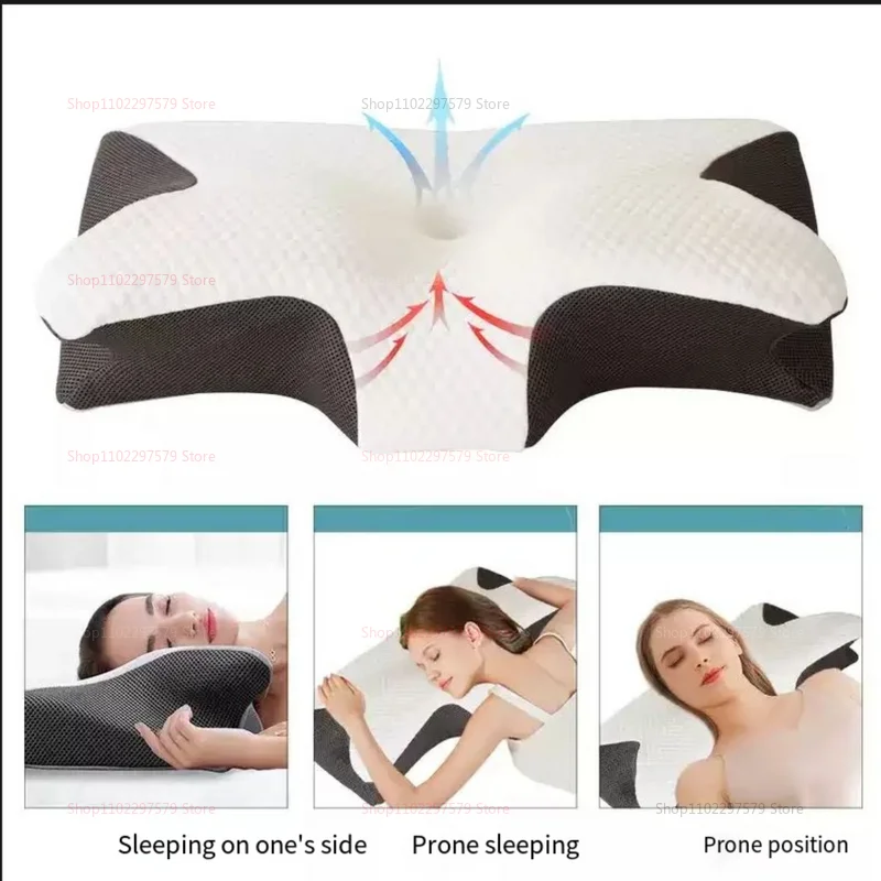 

Подушка для поддержки шеи, облегчение боли в шее, хлопковая ортопедическая подушка с эффектом памяти, не сгорающая, для боли в шее, для сна, комфорта, путешествий