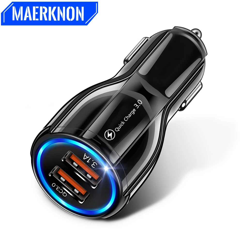 4.8A Car Charger Dual USB Mobile Phone Fast Charging For Samsung Huawei Xiaomi iphone 14 13 Pro LG Quick Charge QC 3.0 Adapter