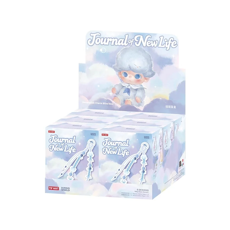 Novo dimoo diário da nova vida série caixa cega presente brinquedo na moda colecionável decorable bonito telefone cordão chaveiro