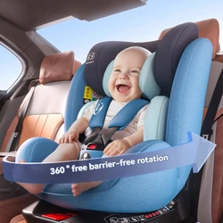 360-Degree Rotating Anti-Rollover Growth Kidsren's Car Safety Seat 0-12 Years Old Car Baby Baby Seat Isize