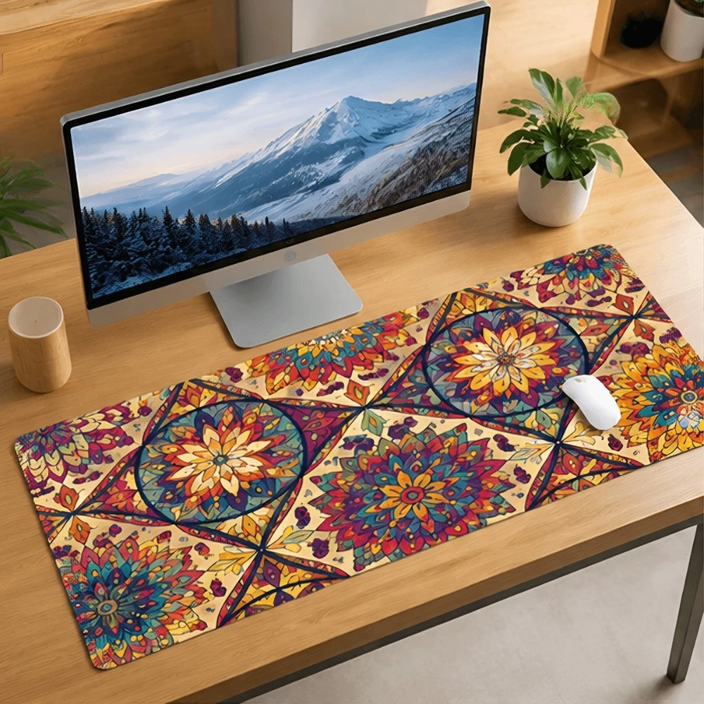 Original floral geometric print design with simple and multi-functional style suitable for users in offices, homes and desktops.