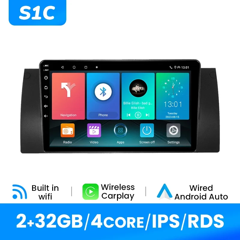 8GB 128GB Draadloze Carplay Android 12 AI Voice Autoradio Multimedia Voor BMW 5 E39 1995-2003 E53 X5 M5 GPS Navigatie Wifi RDS
