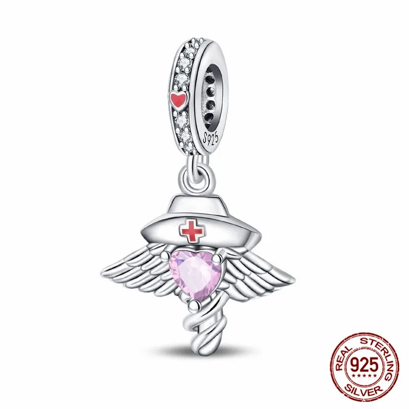 

925 Sterling Silver Sacred Heart Pendant Bead Inlaid with Zircon Paired with an Original Bracelet DIY Womens Jewelry