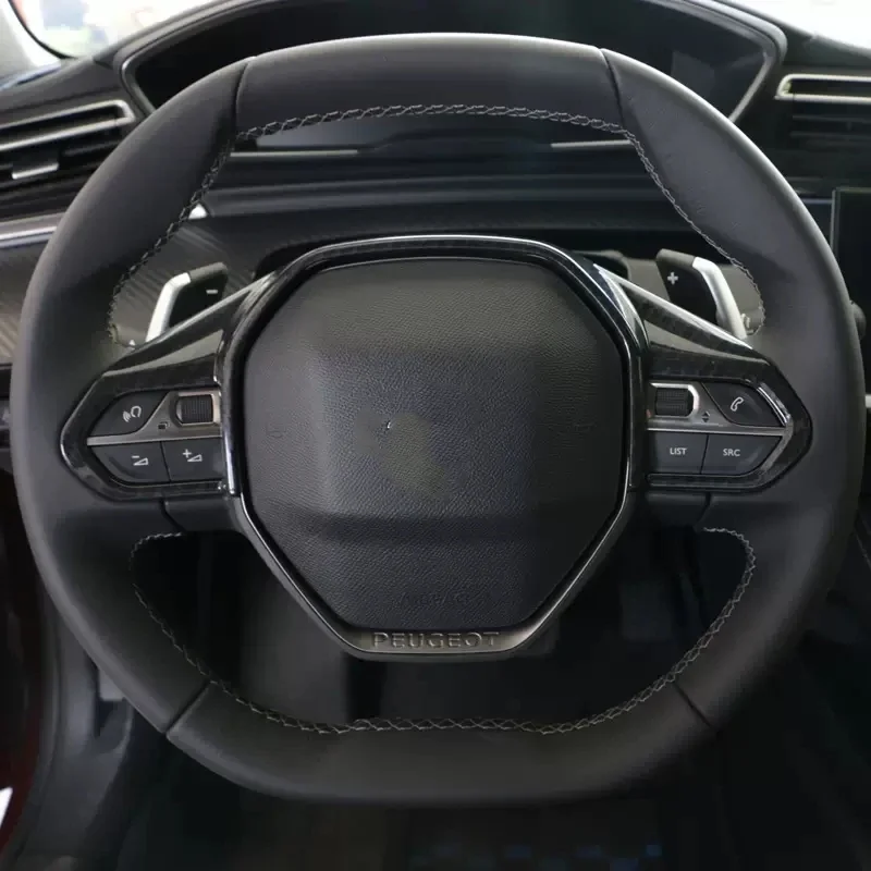 For Peugeot 508 2019 2020 2021 2022 CarbonFiber interior Accessories gear shfit panle steering wheel seat switch Air vent Cover