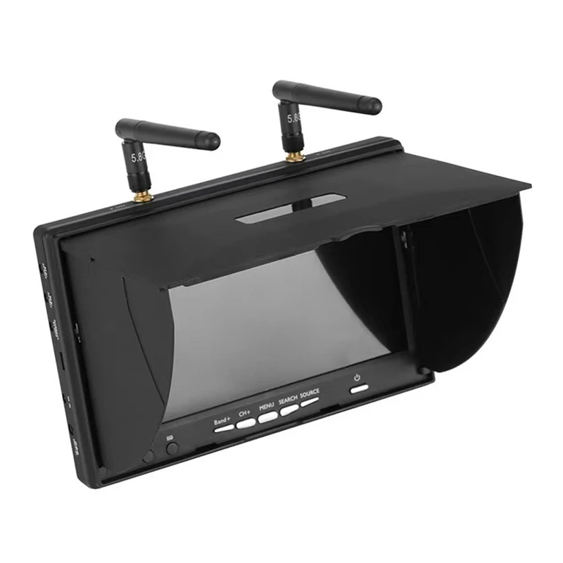 

5.8G 2CH 7 Inch Raceband FPV Monitor 800X480 DVR Build-In Battery Video Screen For FPV Multicopte With US Plug