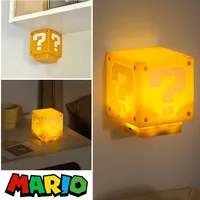 Super Mario Bros Night Light Funny Question Mark Brick Usb Charging Desk Led Lamp Anime Creative Kids Toy Home Decoration Gifts
