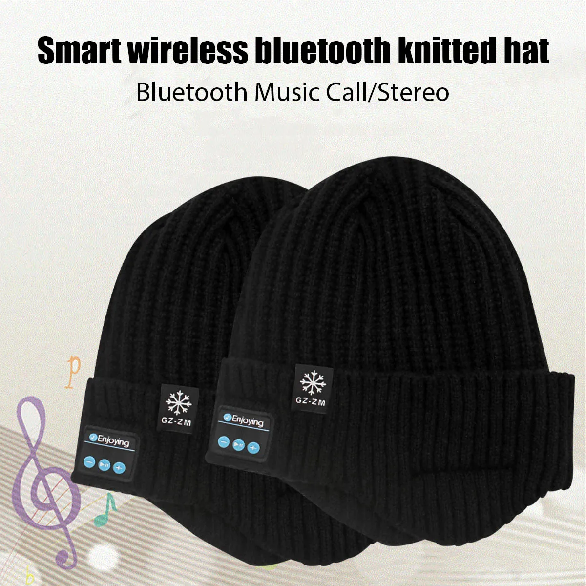

Earphone Cap Winter Keep Warm Knitting Hat With Mic Music Hat Wireless Bluetooth Headphone MP3 Headset Mic Sports Running Hat