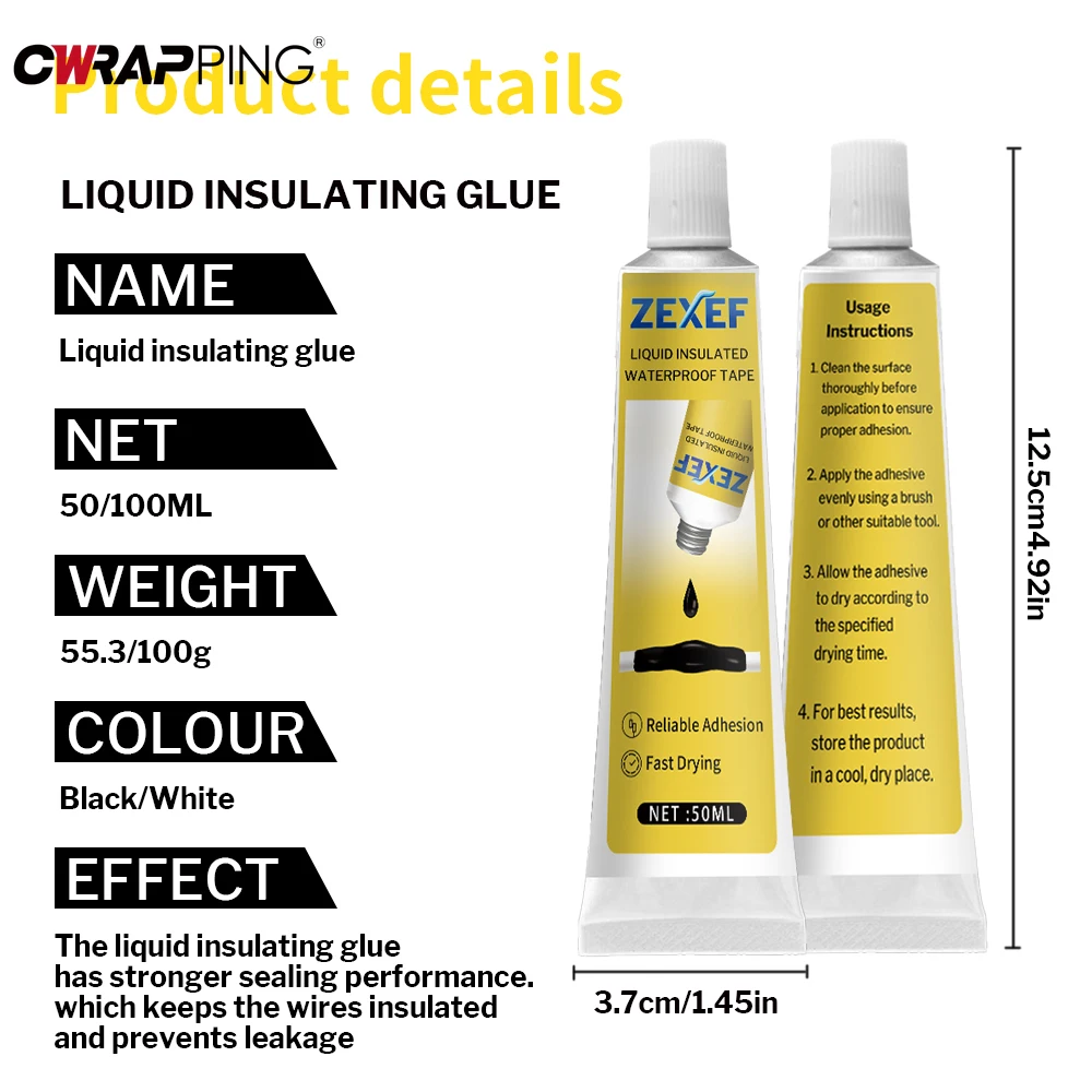 รถจักรยานยนต์ฉนวนกาวเทปไฟฟ้าเหลวกันน้ําฉนวนกาวสายไฟซ่อม Liquid PASTE Sealant