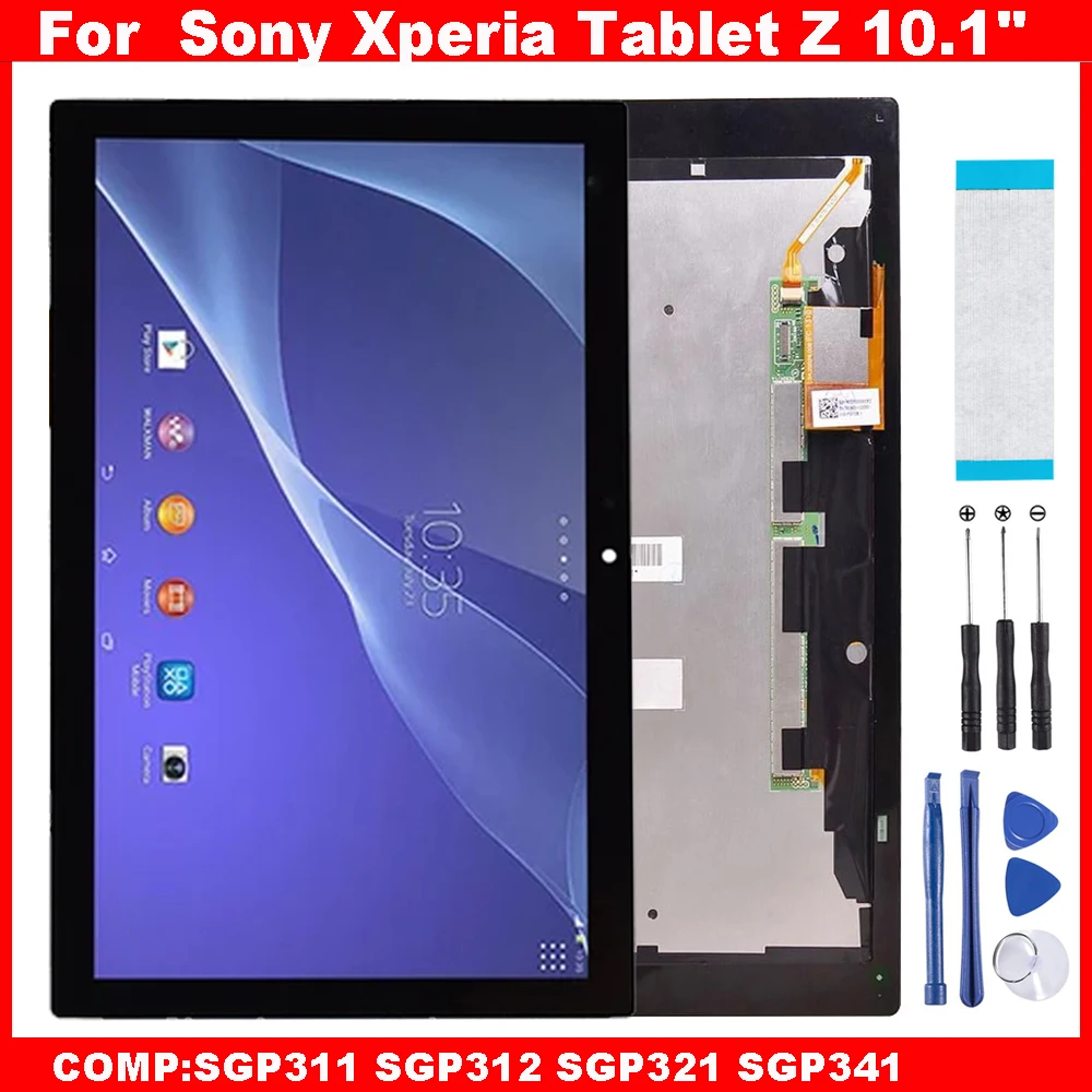 AAA For Sony Xperia Tablet Z SGP311 SGP312 SGP321 SGP341 10.1\'\' LCD Display Touch Screen Digitizer Glass Assembly Repair