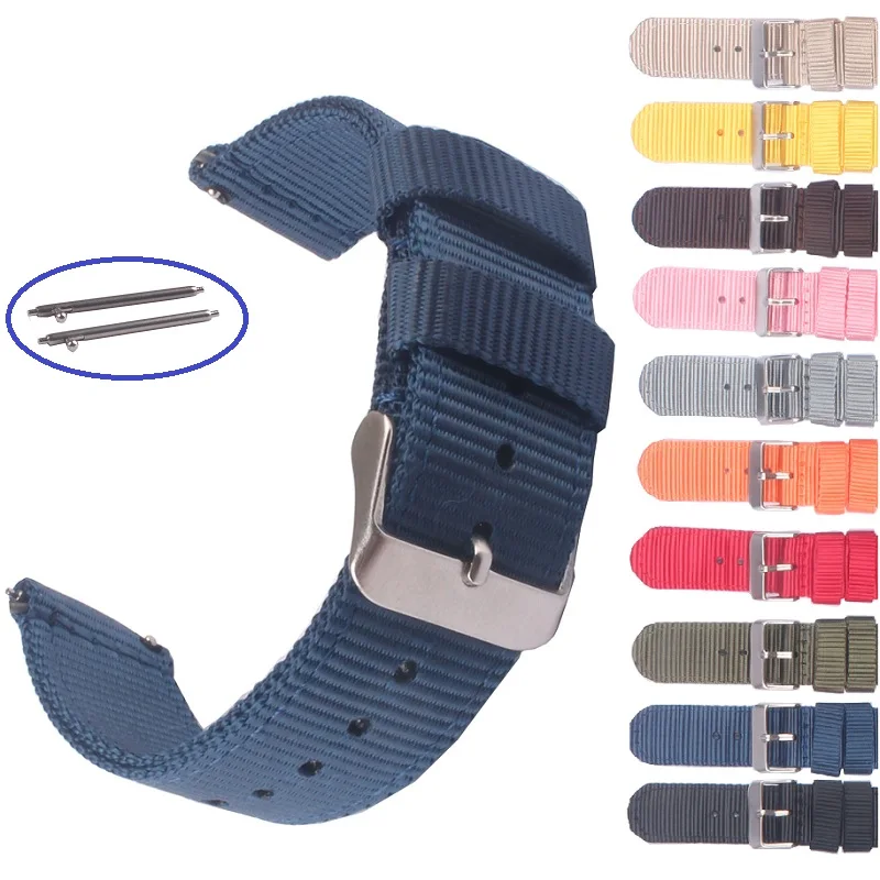 Nylon Band 18Mm 20Mm 22Mm Horloge Band Voor Samsung Galaxy Horloge 5 Pro 42Mm 46Mm active1 Active2 Gear S3 Frontier Sport