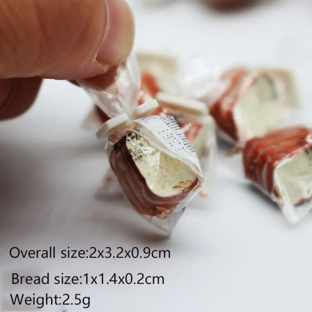 Bagged Dollhouse Sliced Toast Bread Toast for 1:12 BJD Doll DIY Mini Food Model Resin Detachable Doll House Kitchen Scene Decor