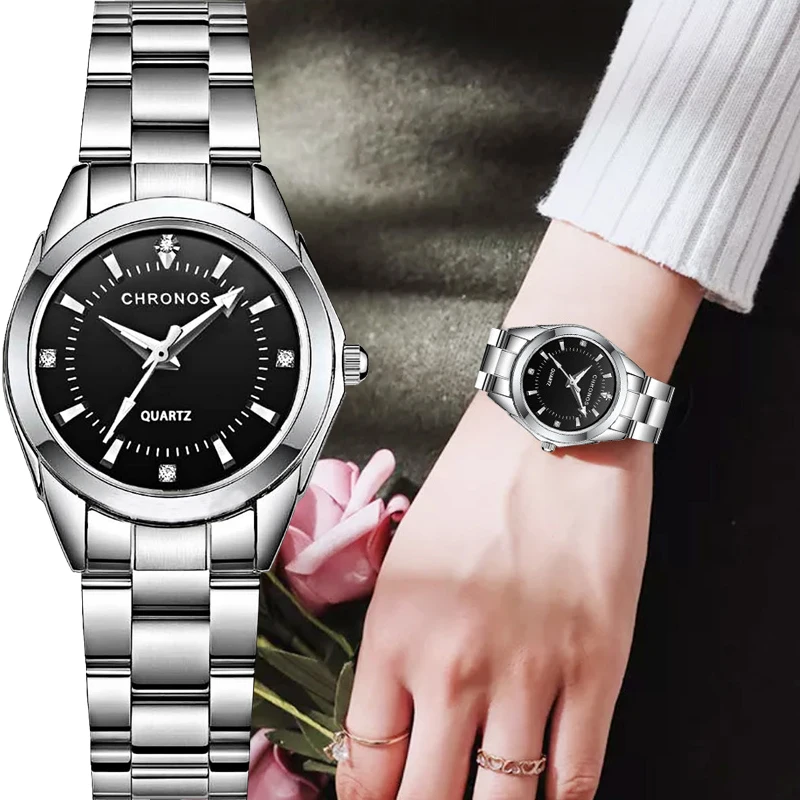 Luxury Watch for Women Waterproof Elegant Ladies Quartz Watch Stainless Steel Rhinestone Original Business Wristwatch Clock Gift