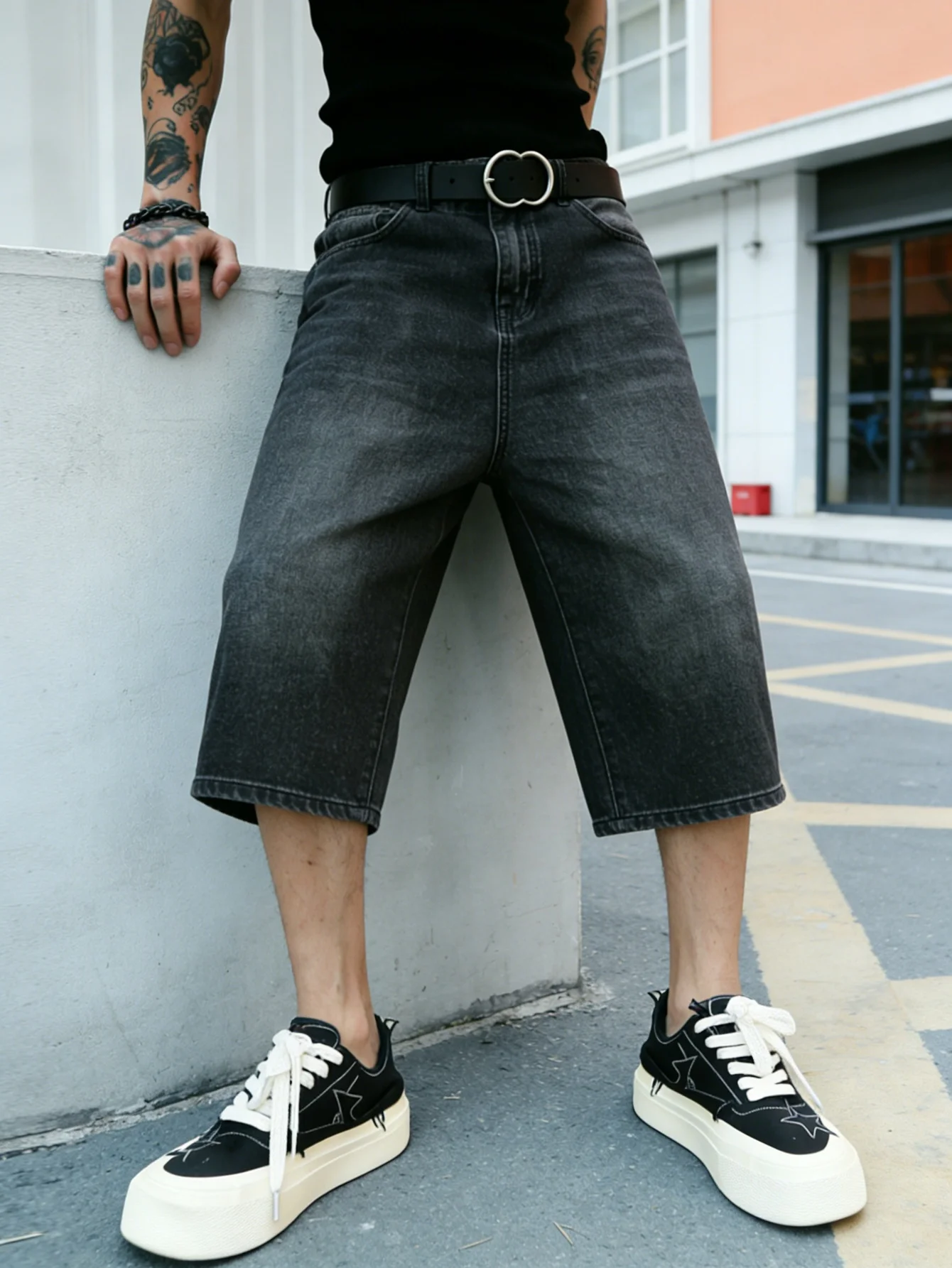 Shorts en jean noir non extens - Mens Fashion Denim avis et prix