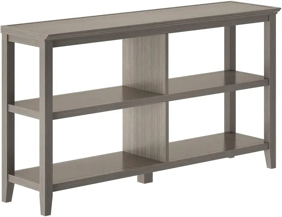 2-Tier Open Bookshelf Bookcase Washed Gray 13.75