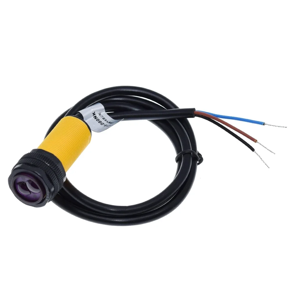 E18-D80NK Infrared Obstacle Avoidance Photoelectric Sensor Proximity Switch 3-80cm Detection Range Adjustable