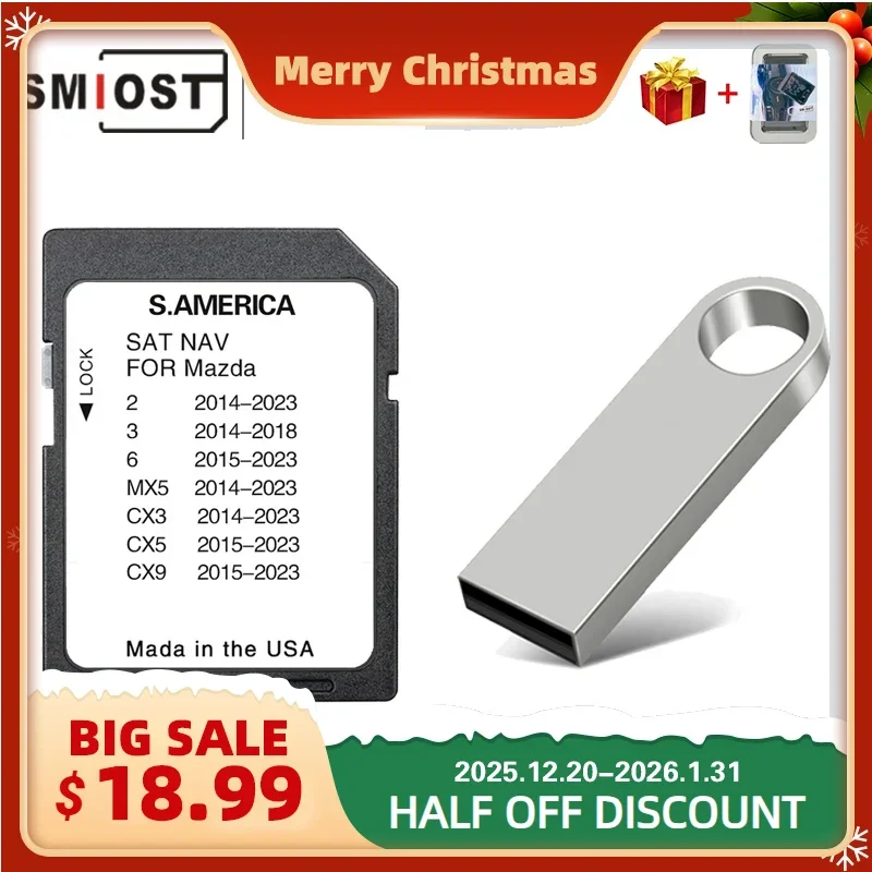 

SMIOST Navigation SD Card Connect 1 system with for Mazda 2/3/6/MX5/CX5/CX9 Full Series Cover South America Maps Free Shipping