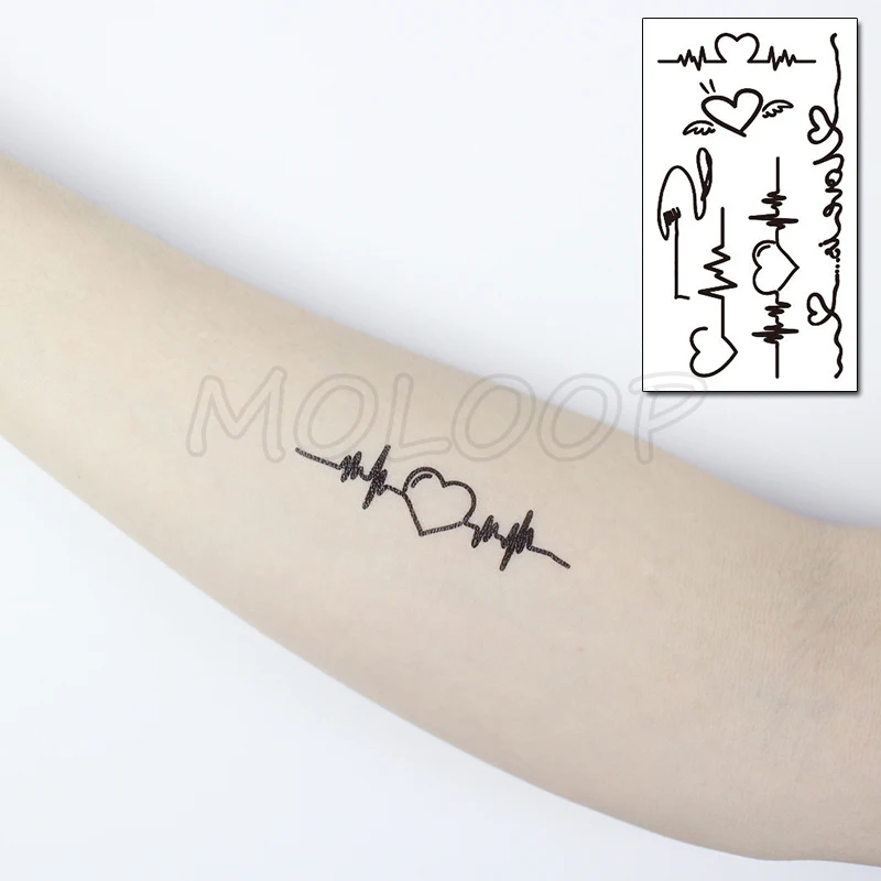 

Love Line Lifeblood Temporary Tattoo Sticker Waterproof Women Men Adults Fake Body Art New Design 10.5X6cm Kids Hand Tatoo