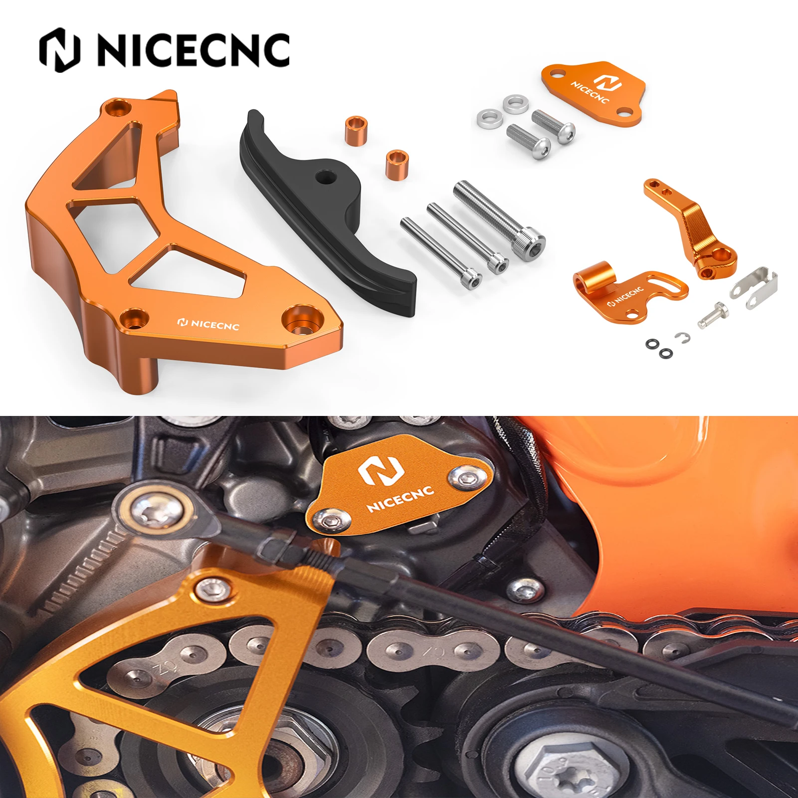

For KTM 790 890 Adventure R NICECNC Sprocket Chain Guard Cover Protector Enghine Case Saver 890/790 Duke R Husqvarna Norden 901