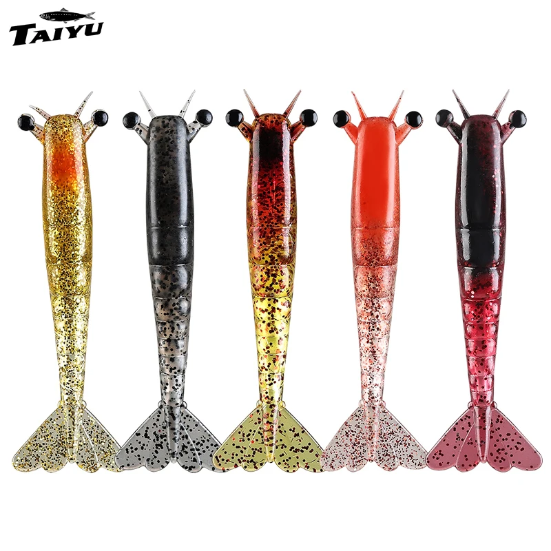 

Taiyu, 2 шт., тонущая железная броня для креветок, 9,5 см, 11,5 см, имитация приманки, ПВХ приманки, мягкая мягкая приманка для креветок