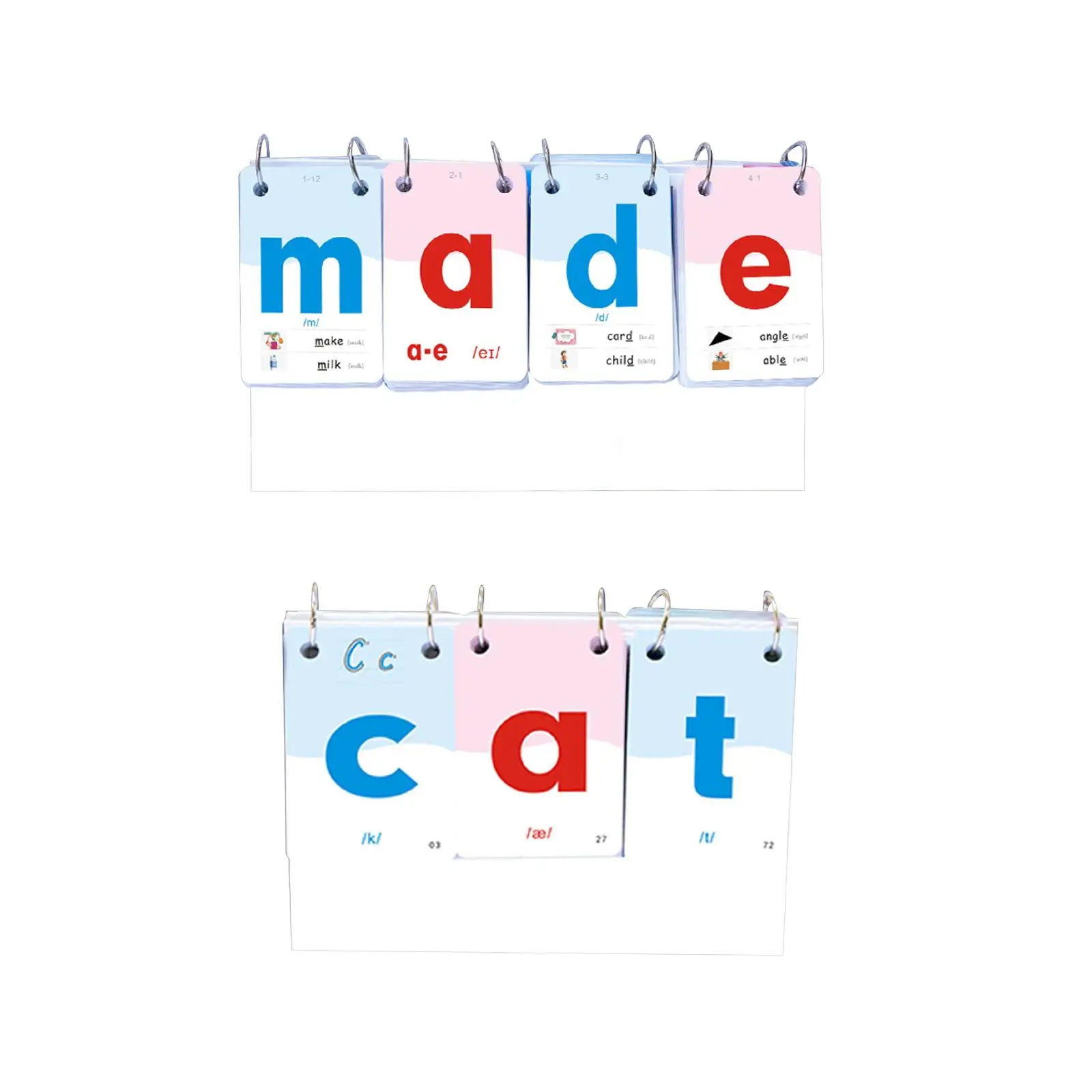 Baby Phonics Alphabet Flashcards Kindergarten Preschool Educational Learning Games English Phonics Card Desk Calendar for Gifts