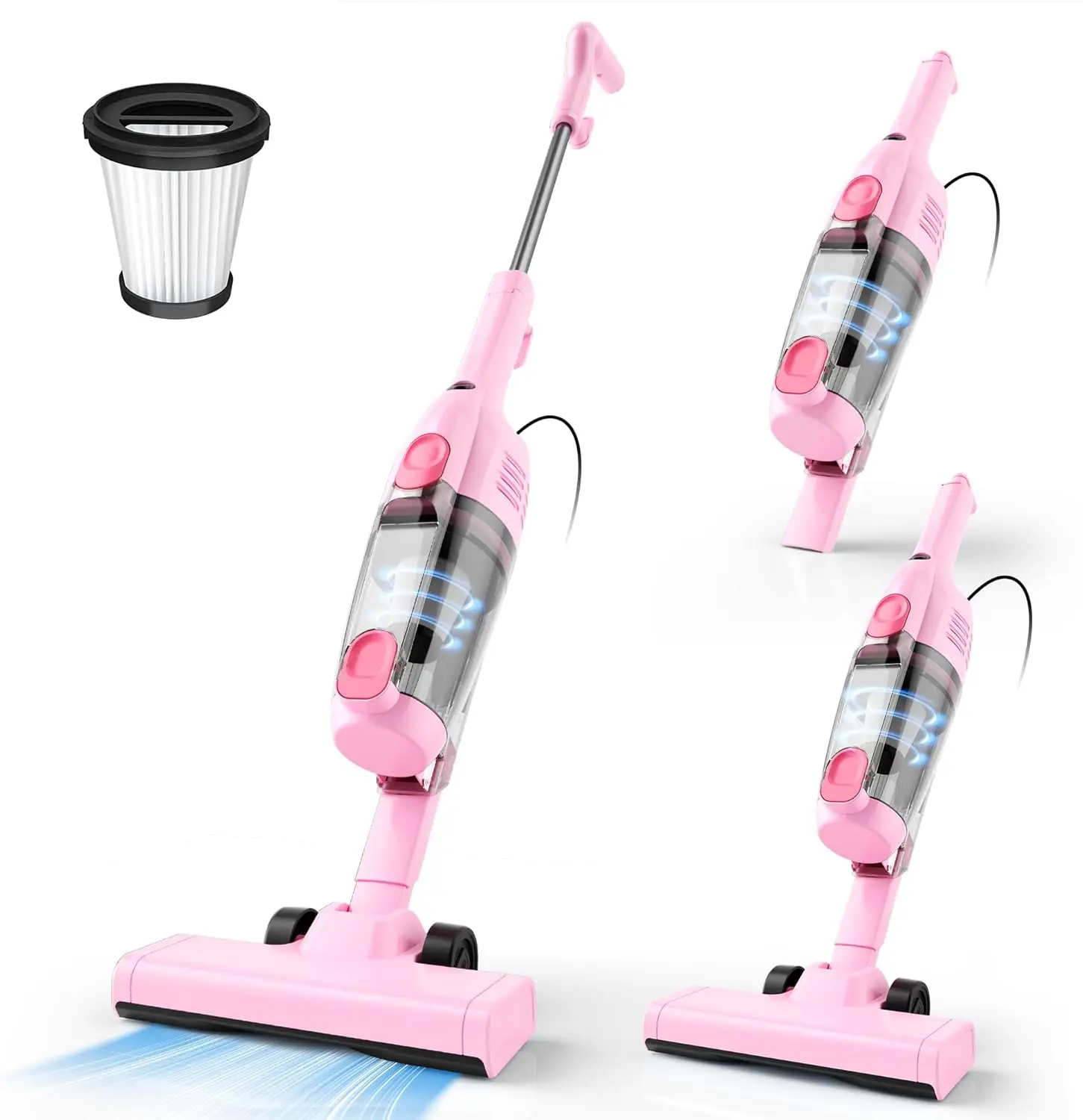 20KPa Powerful Suction Stick Vacuum Cleaner, 16Ft Cord, Lightweight for Hardwood Floors and Pet Hair