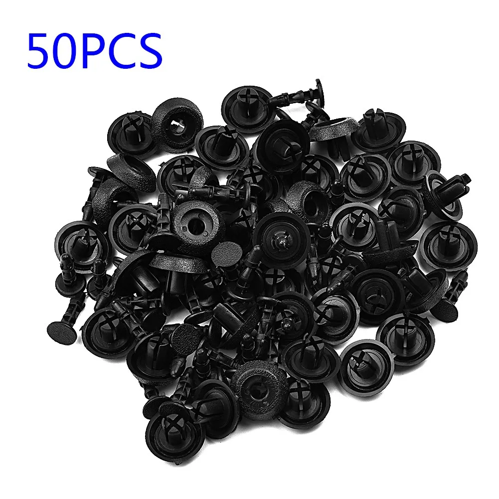 

Landing panels Car Clips Car Clips 50pcs 7mm Plastic Black Replacements Door Cards Door cards Roof lining Tool Part