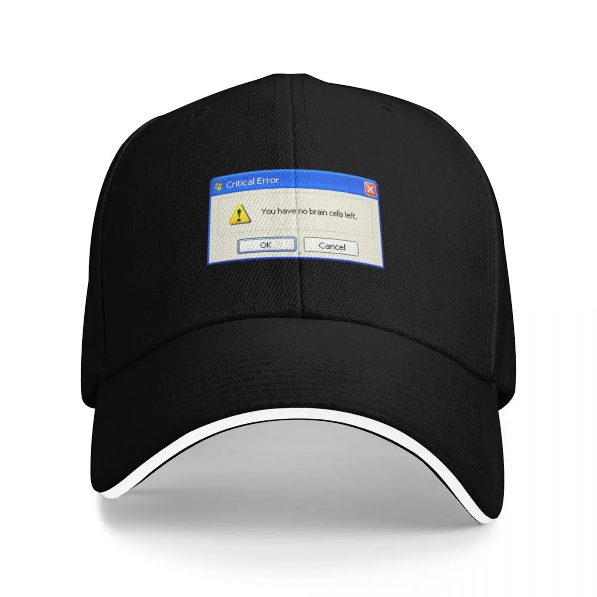 no brain cells left Windows XP popup Baseball Cap Custom Cap Vintage luxury caps Rave Caps Male Women's