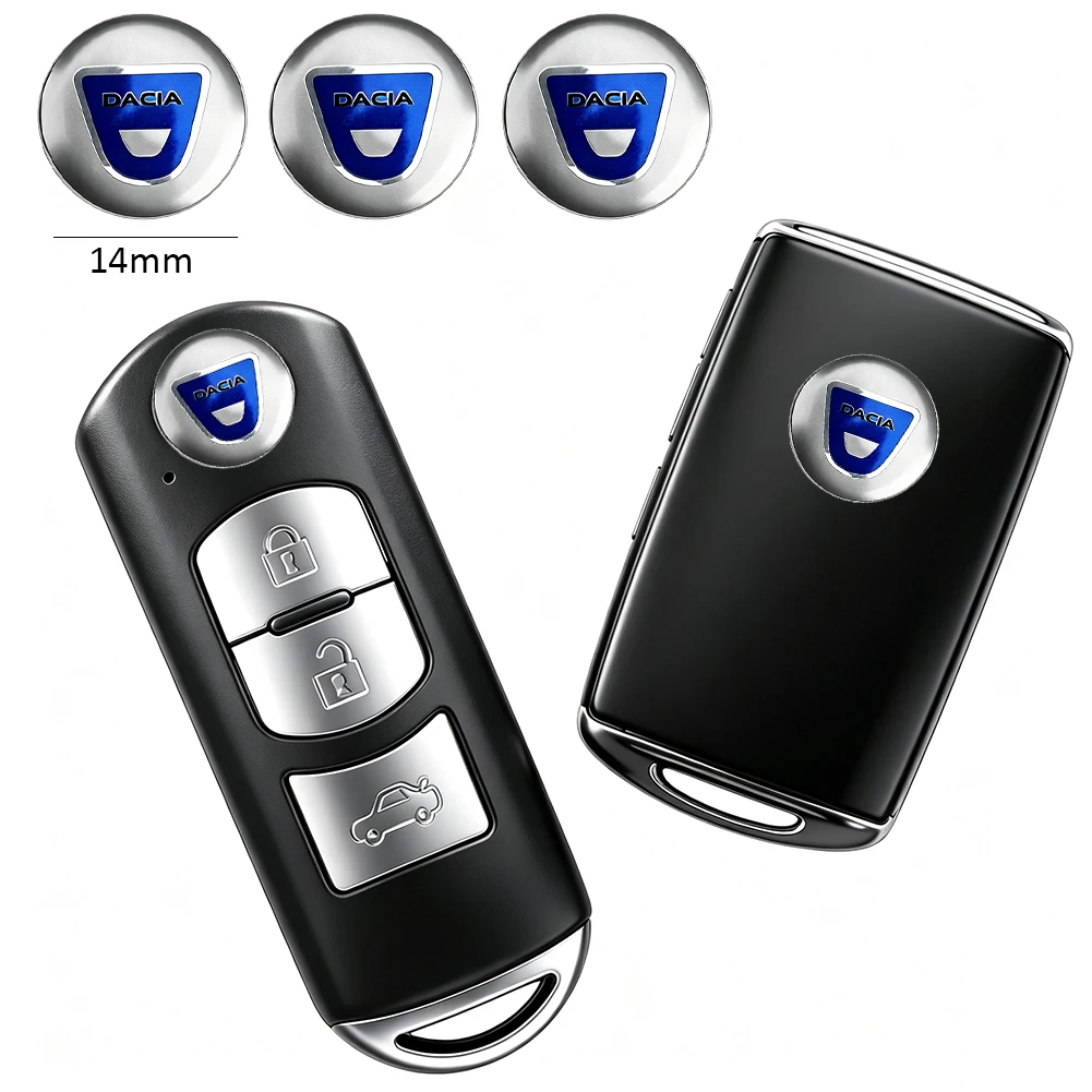 5/10Pcs 14mm Car Remote Key Stickers Badge Emblem Car Accessories For Dacia Sandero Stepway Duster Logan MCV Jogger Bigster