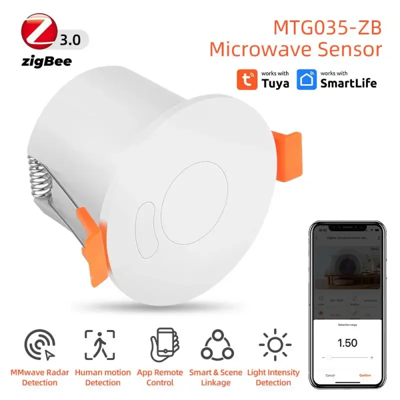 

Tuya Zigbee Wifi 24G Human Presence Sensor Light Illumination Brightness Sensor MmWave Sensing Human Micro PIR Motion Sensor