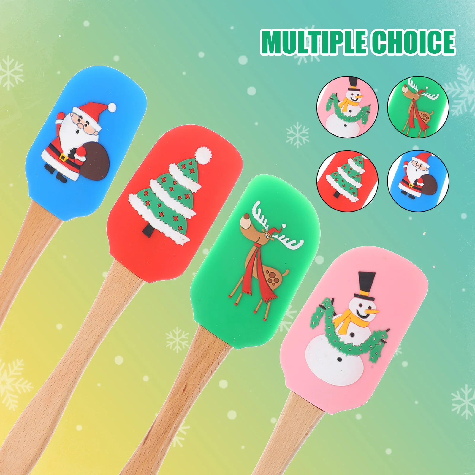 

4 шт., силиконовые лопаточки для крема для торта, деревянная ручка, инструменты для выпечки, антипригарный скребок для масла, кухонная утварь, силиконовая лопаточка