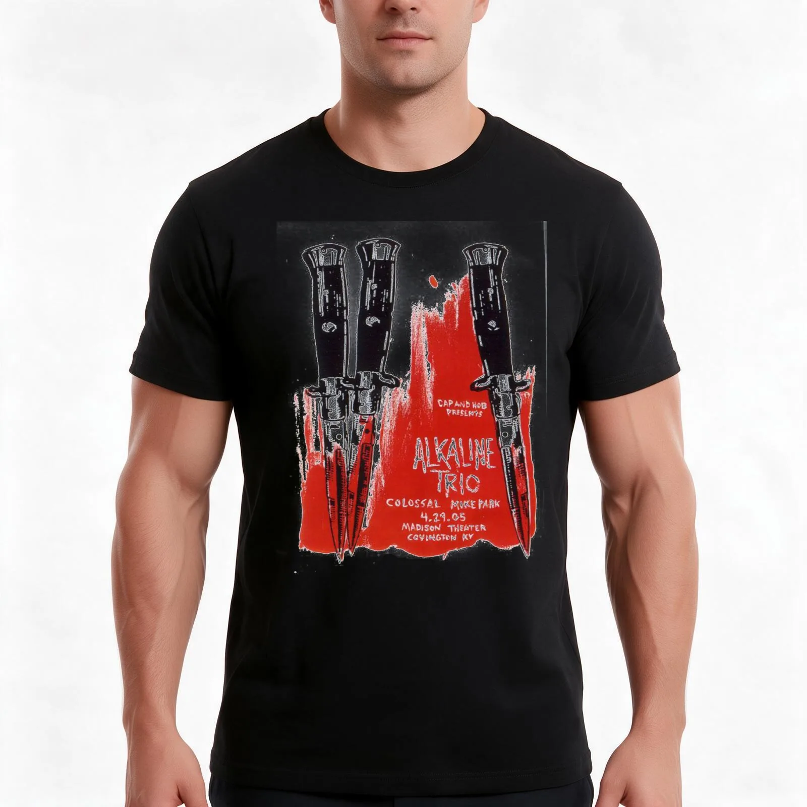 best alkaline trio best selling T-Shirt, Summer Casual Cotton Tee, Oversized Streetwear Tops, Vintage Graphic Print, 100% Cotton