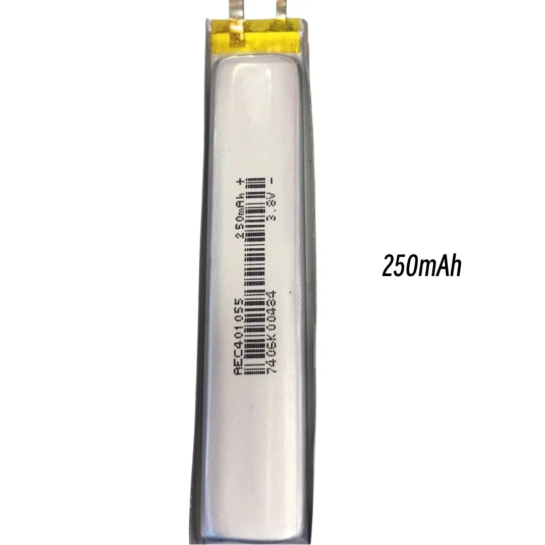 3.7V 250mAh Li‑Polymer Battery 401055 041055 Rechargeable Replacement Battery For MP3 Bluetooth Headset Small Toy Voice Recorder