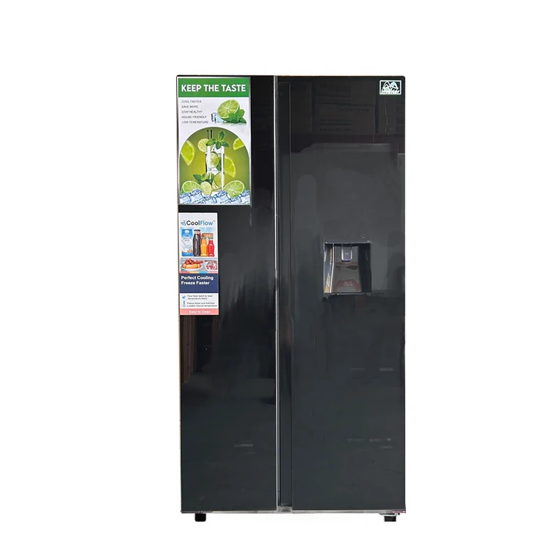 

Factory Wholesale Tempered Glass Doors Side by Side Large Capacity Double Doors With Water Dispenser Fridge Refrigerator