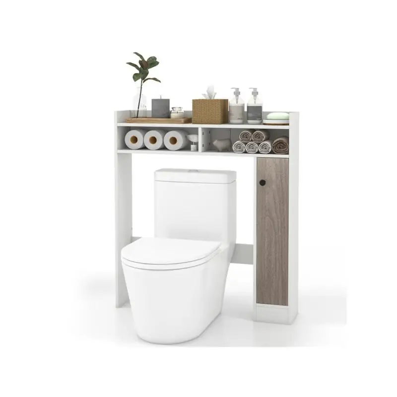 رف تخزين خزانة الحمام الأبيض لتنظيم أساسيات الحمام