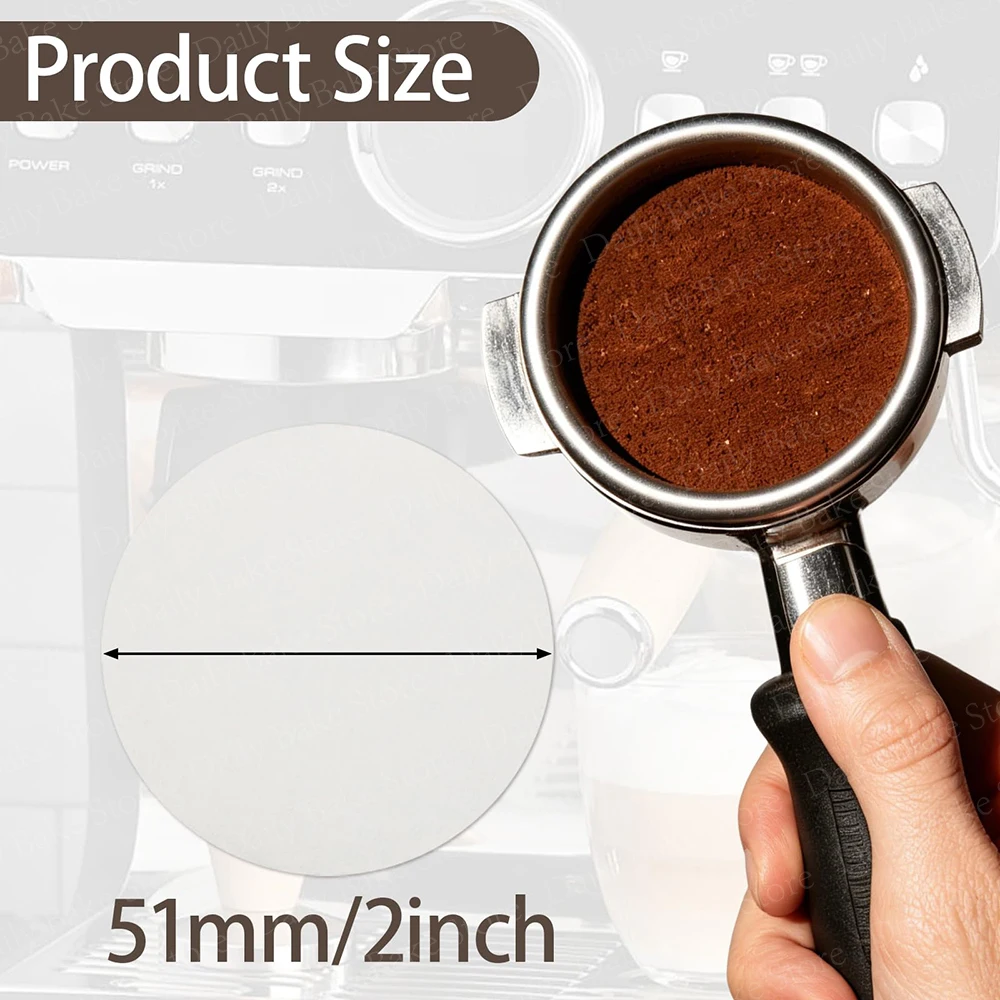 Espresso Paper Filter, 51mm Unbleached Filter Puck Screen Portafilter, Compatible with Breville & Mr. Coffee, More Coffee Makers