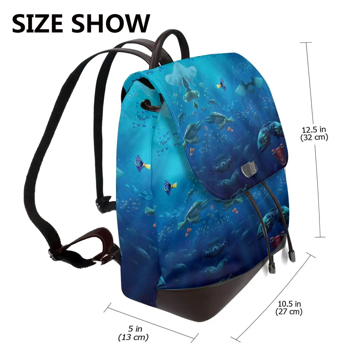 New Women's Multifunction Finding Nemo Dory And Nemo Backpack Casual Leather School Bag For Girls Fashion Travel Shoulder Bag