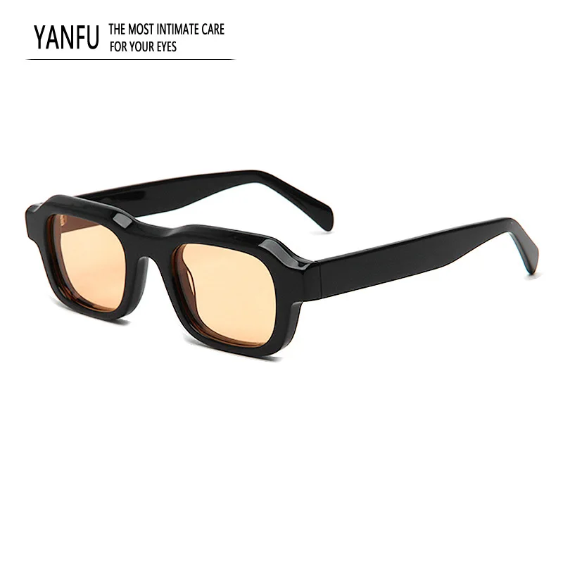 

Thick Square Polarized Acetate Sunglasses Man Black Trendy Classic UV400 Glasses Men Retro Eyewear Women Outdoor Fishing 143mm