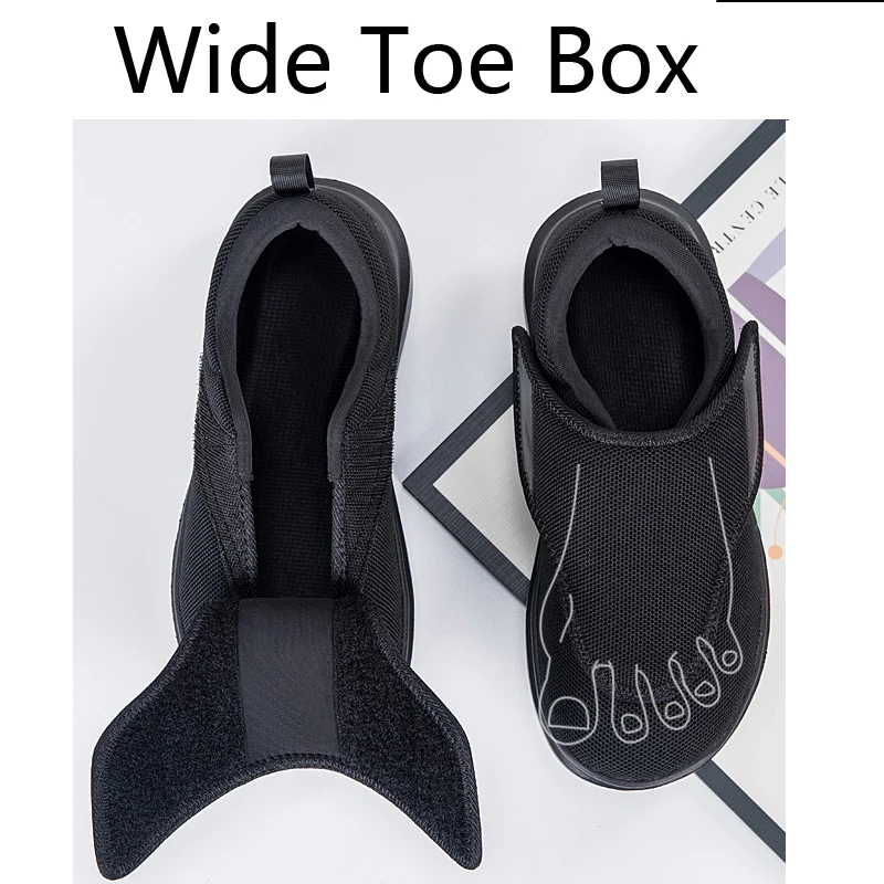 Zapatillas Ortopédicas de Talla Grande para Hombre, Ajuste Ancho, Totalmente Abiertas, para Caminar, para Edema, Tobillos Hinchados, Juanetes, Cuidado del Pie Diabético