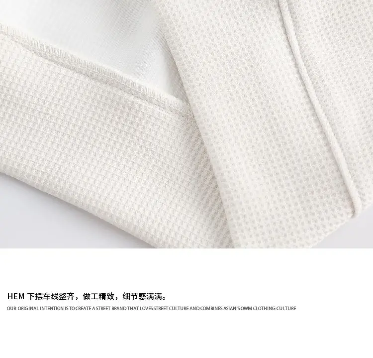 Autumn New Vintage Waffle Embroidered V-neck Cardigan Sweatshirt Men's Trendy Brand Street Loose Couple Versatile Jacket