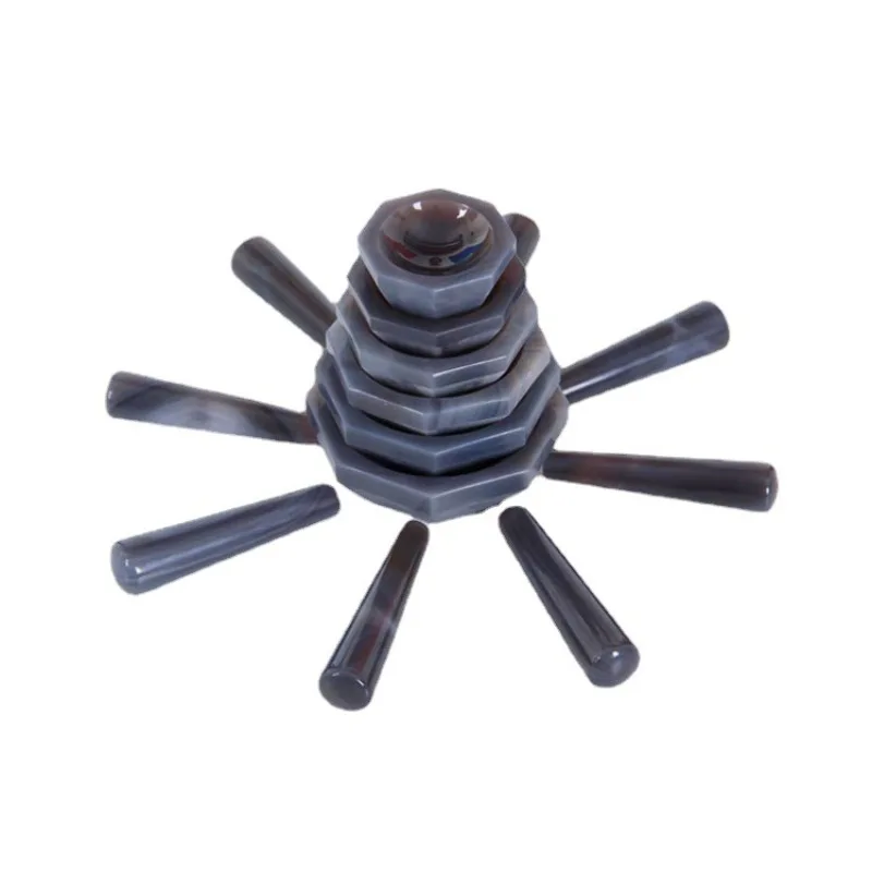 Natural Agate Mortar with Pestle 40‑250mm, Laboratory Sample Grinding Bowl High Temperature Resistance