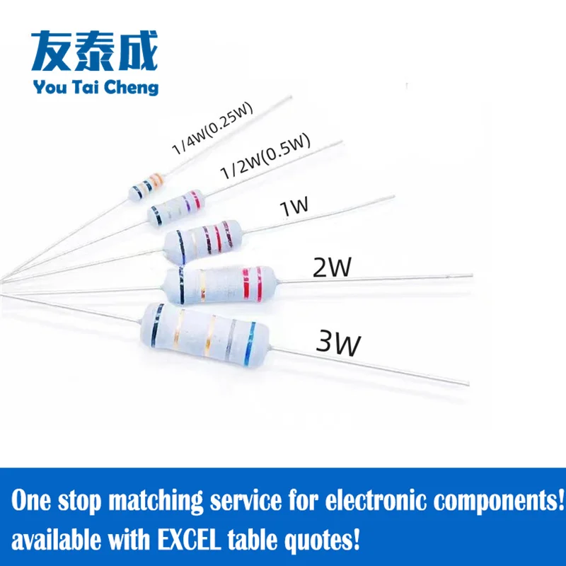 20PCS Five color ring fuse Wirewound Resistors(KNP) 2W  ±5% 0.1Ω 0.15R 0.22ohm 0.33Ω 0.47Ω 0.5Ω 1Ω 1.5Ω 2.2Ω 3.3Ω 4.7Ω 8.2Ω 10Ω