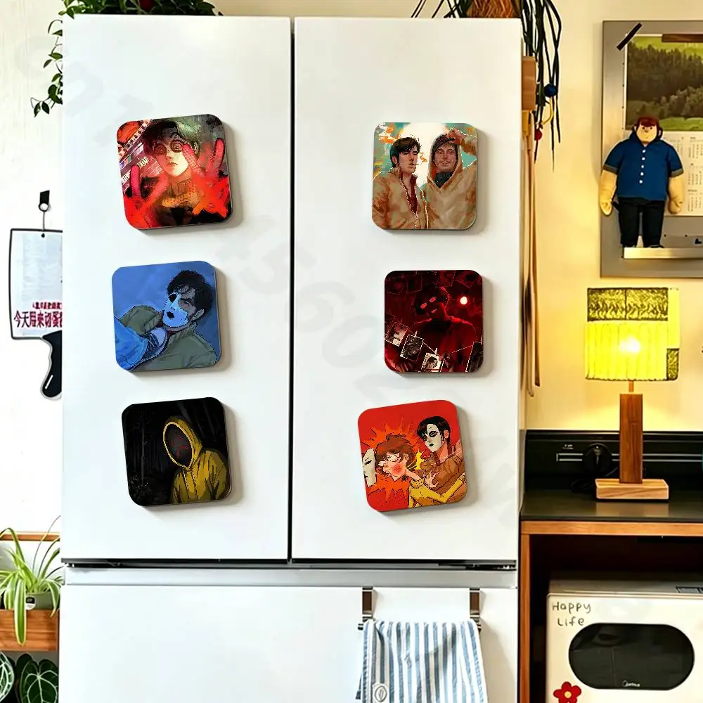 Marble Hornets MH Masky Fridge Magnets Magnetic Refrigerator Memorial Gifts For Kitchen Office Locker Travel Home Deco