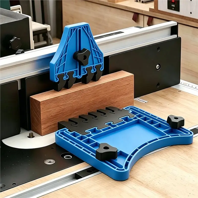 TFORU-2Set Woodworking Safety Feather Board Hold Down Clamp Fit 3/8 & 3/4 Inch T Slot For Table Band Saw Router Workbench A